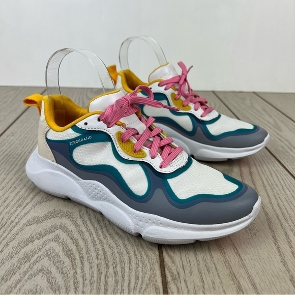 Cole Haan ZERØGRAND Radiant Sneakers 5.5B White Cap Pink Multi Color $120 - Picture 1 of 9